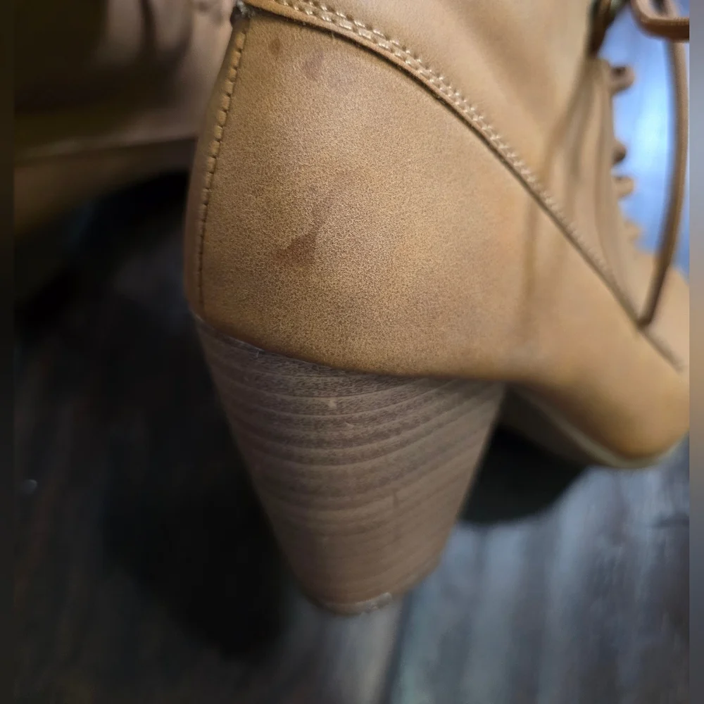 Andiamo Womens Ankle Books Lace Up Heel Tan Size 5.5 - Picture 5 of 10